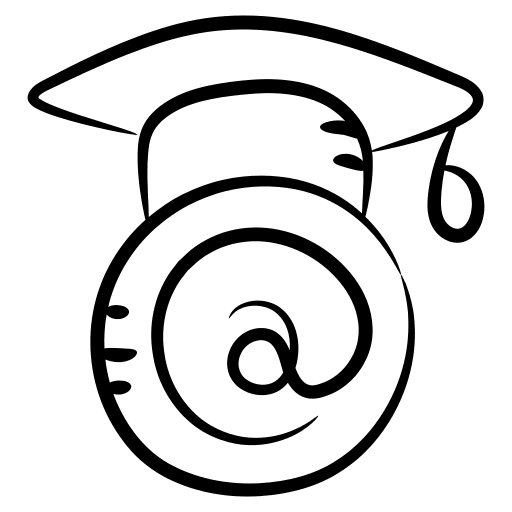 Online education learning mortarboard at sign icon