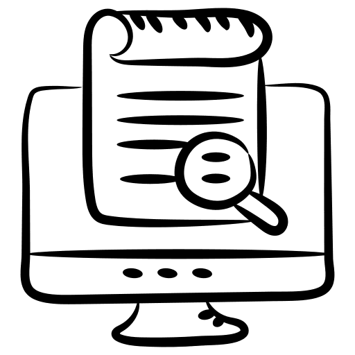 Search data education magnifying glass document icon