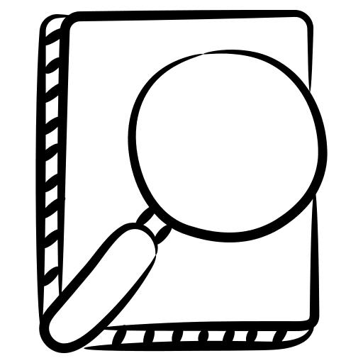 Search of knowledge search of knowledge scan magnifying glass icon