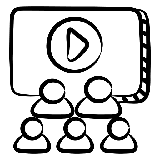 Video lecture education people conference icon