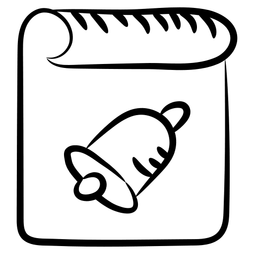 Notification paper education bell icon