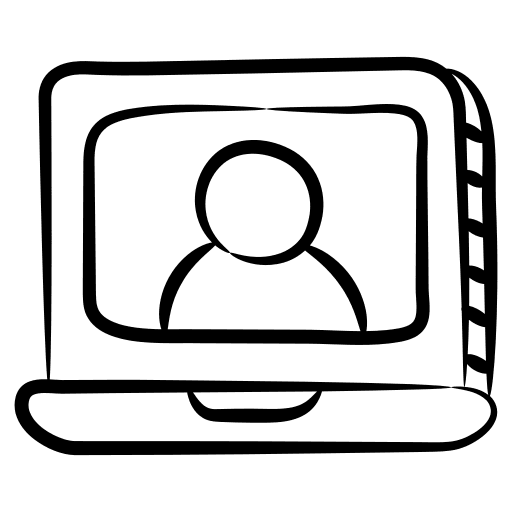 Video chat computer laptop online icon
