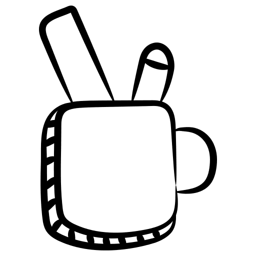 Pencil holder office material stationery ruler icon