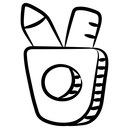 Pencil holder school material education stationery icon