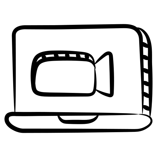 Video tutorial education laptop video camera icon