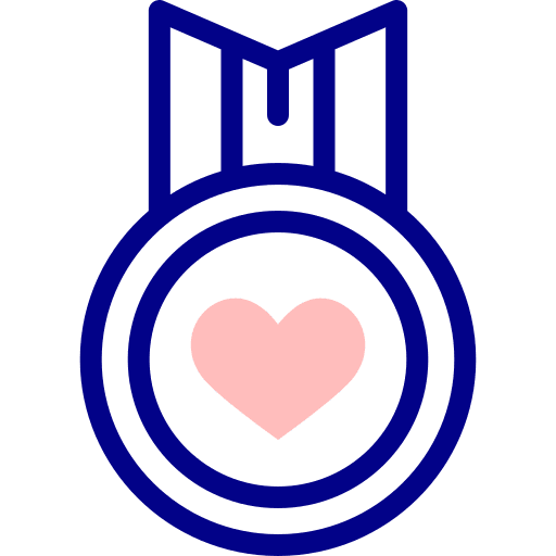 Badge recognition heart medal icon