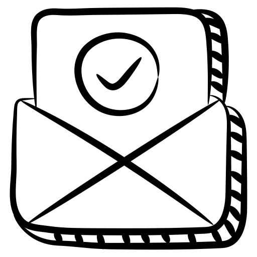 Email message verified check icon