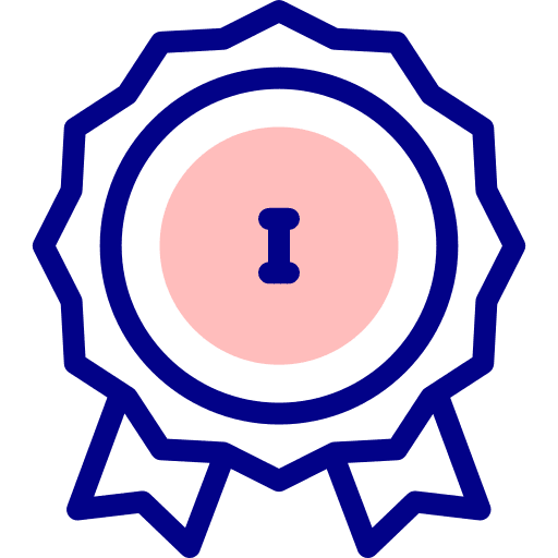 Badge recognition first place winner icon