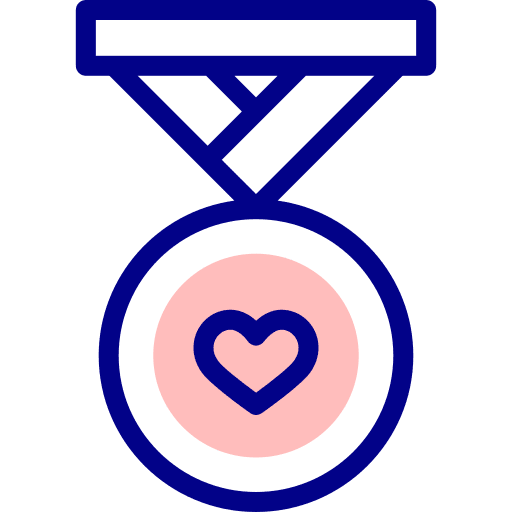 Medal quality winner heart icon Medal quality winner heart icon