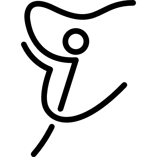 Gymnast stick man sport symbols gymnast lines icon