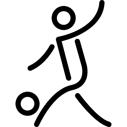 Stick man playing soccer soccer human sport icon