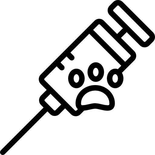 Syringe pawprint vaccine injection icon Syringe pawprint vaccine injection icon