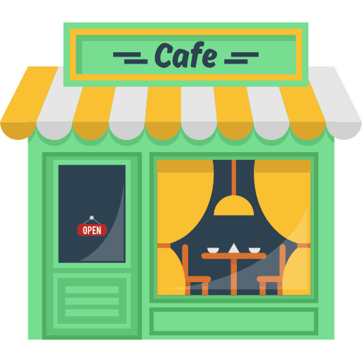 Cafe cafe building hot drink icon