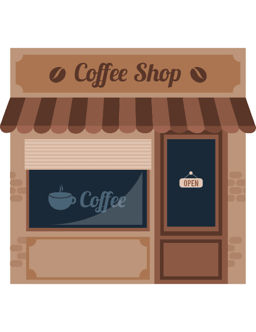Coffee shop buildings business shop icon