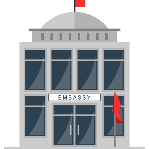 Embassy buildings government embassy icon
