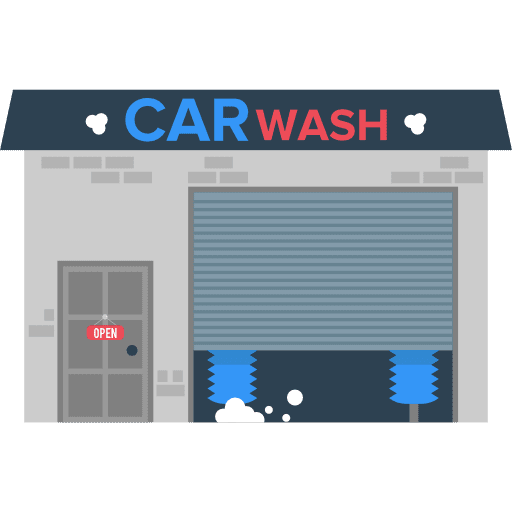 Car wash cleaning buildings vechicle icon