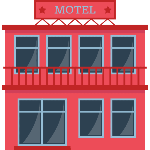 Motel accomodation buildings lodging icon