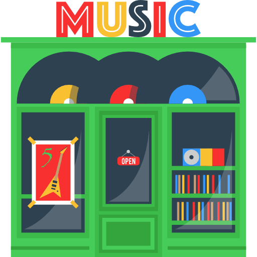 Music shop buildings building icon