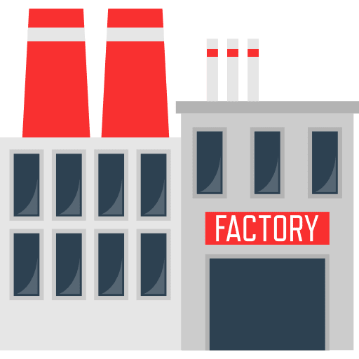 Factory pollution contamination industry icon