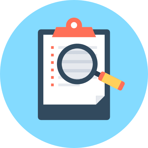 Clipboard magnifying glass detective business and finance icon