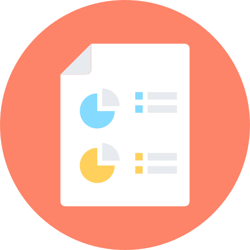 Document pie chart business statistics icon