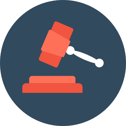 Law judge hammers judging icon