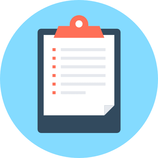 Clipboard list tasks tools and utensils icon