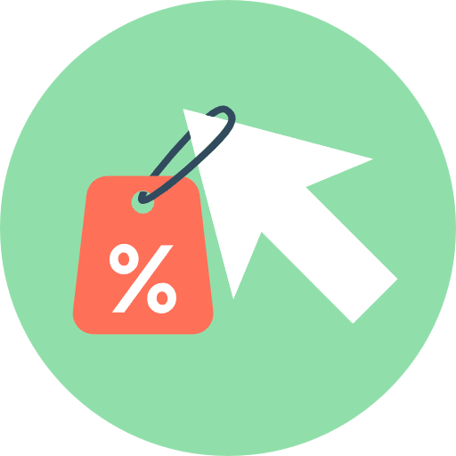 Discount arrow cursor business and finance icon
