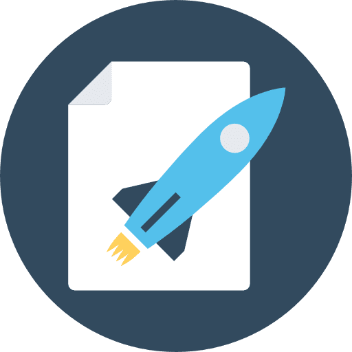 Startup rocket rocket launch seo and web icon
