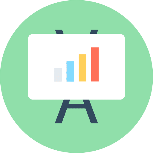 Presentation business and finance statistics bars chart icon