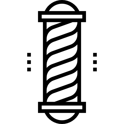 Barber pole business grooming sign icon