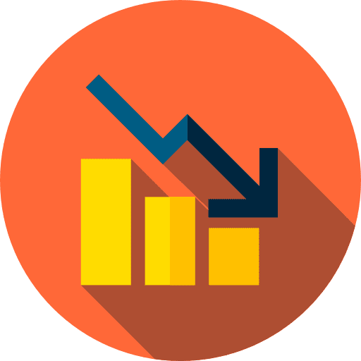Loss stats seo and web profit and loss icon