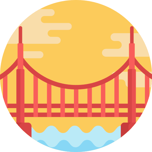 Golden gate bridge engineering monument landmark icon