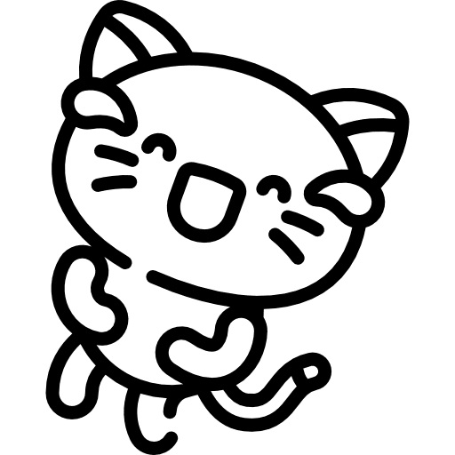 Kitty feline animals laughing icon Kitty feline animals laughing icon