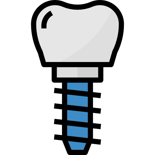 Dental implant healthcare and medical dental implant health clinic icon