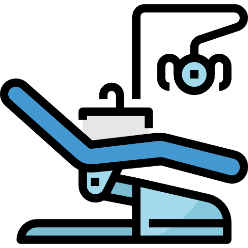 Dentist health care tooth chair icon