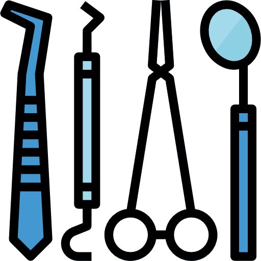 Dentist tools electric toothbrush dental probe icon