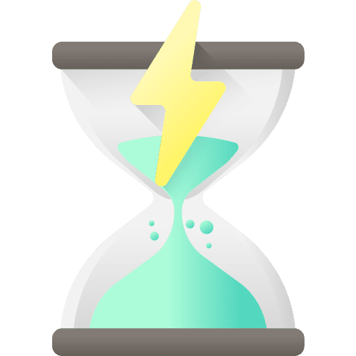Sand clock time and date thunderbolt time icon