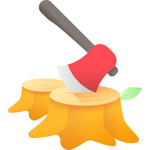 Deforestation nature trees cutting icon