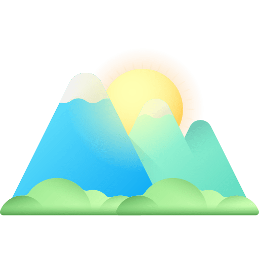 Landscape river mountains mountain icon