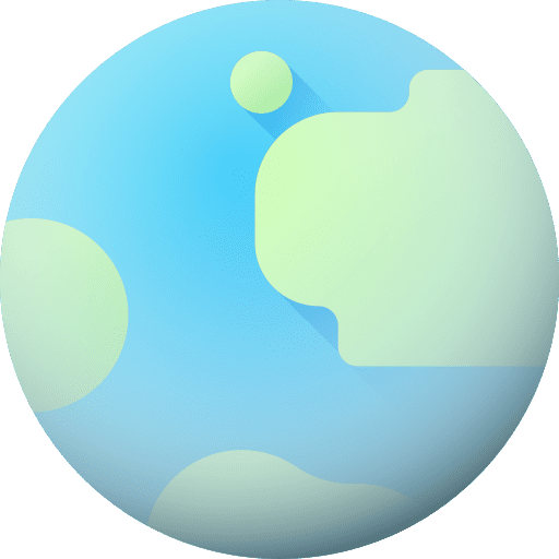 Planet globe world map nature icon