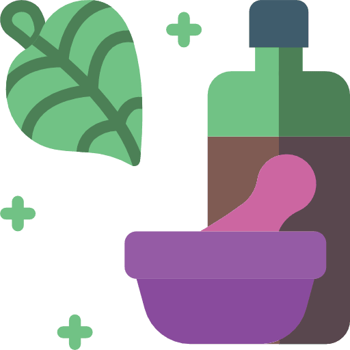 Grind medical plant chemical icon