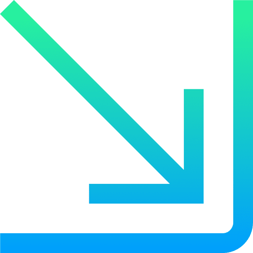 Bottom right directions directional sign pointer icon