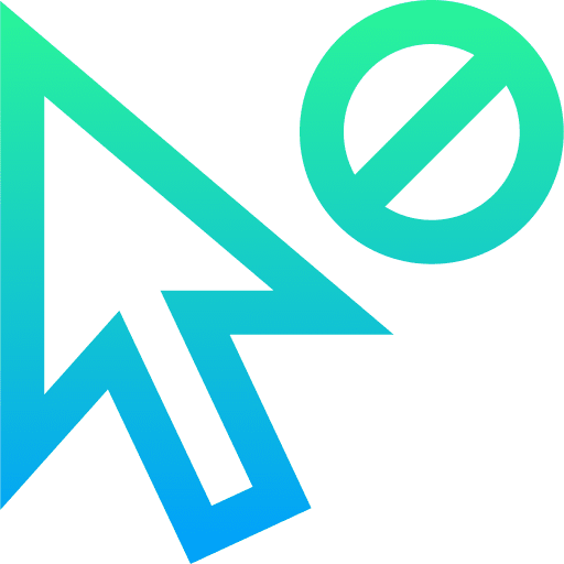 Forbidden arrow prohibition disabled icon