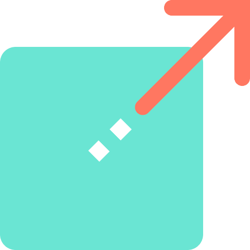 Full screen interface outside diagonal icon