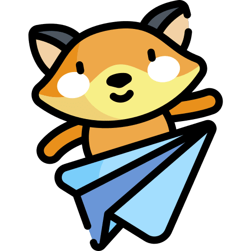 Message fox paper plane message icon Message fox paper plane message icon