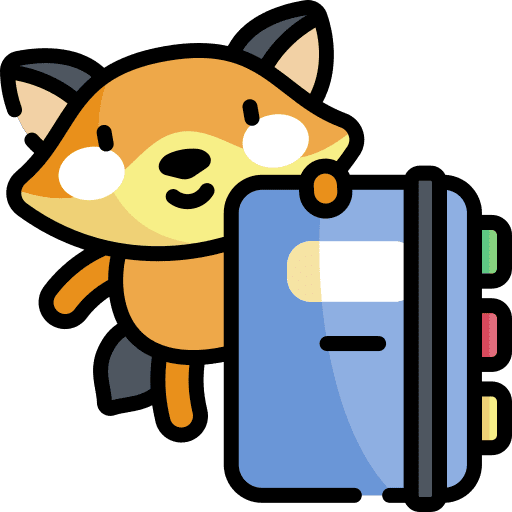 Notebook art and design fox notebook icon