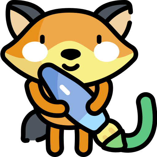 Painting fox art and design graphic tools icon Painting fox art and design graphic tools icon