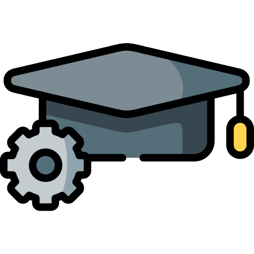 Graduation graduate setting mortarboard icon