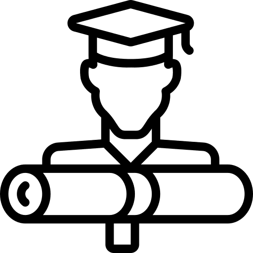 Graduated college school degree icon